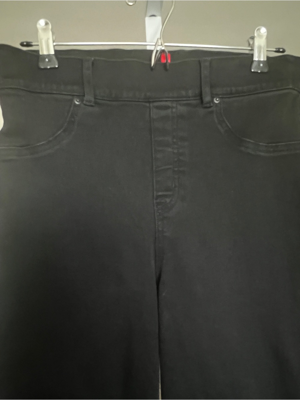 Spanx EveryWear Pull On Kick Flare Jeans Cropped Smooth Tummy High Rise Blk M - Picture 4 of 12